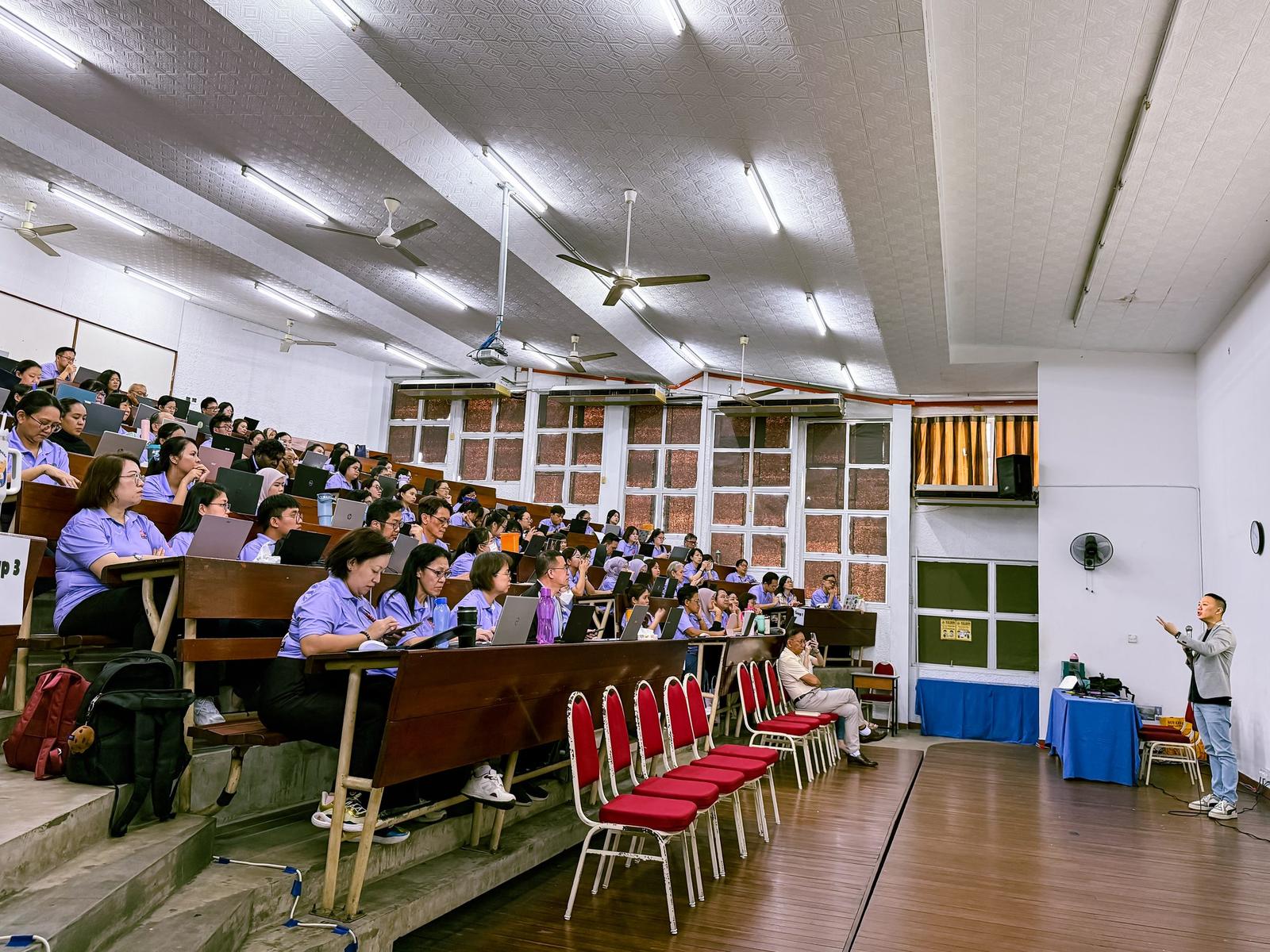 TrainMeister Academy delivering training to a large group in Sabah